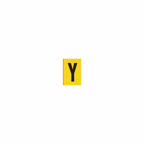 YREFLECTIVE LETTER, 1 inch X1.5 inchBLACK ON YELLOW PACK OF 25