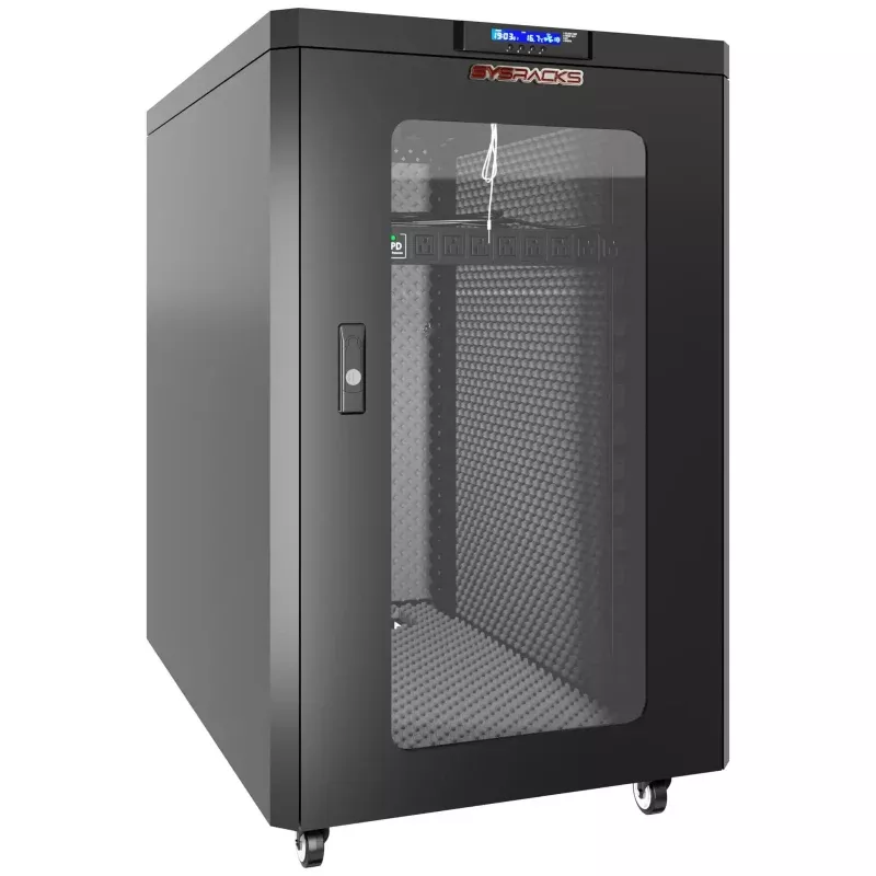 Zero Drama Acoustic 18U Server Rack, 19 Inch Network Enclosure With Thermostat Fan Control And Locking Glass Door, Solid Gear For Cool Home Labs And Quiet Office Spaces