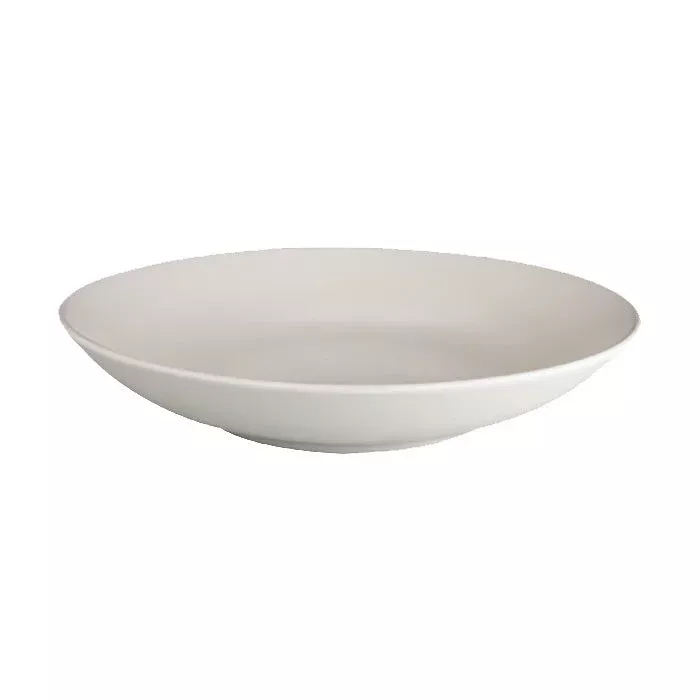 Ziena 020280 Stoneware Deep Coupe Plate, Cream, 18 oz., Case of 12