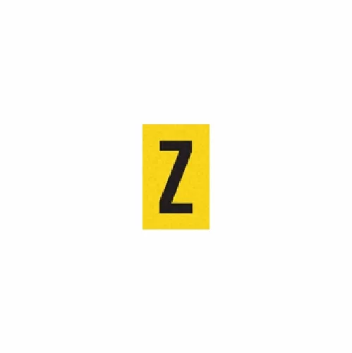 ZREFLECTIVE LETTER, 1 inch X1.5 inchBLACK ON YELLOW PACK OF 25